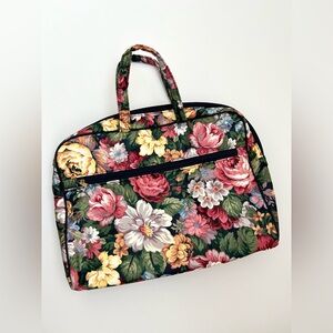 VINTAGE 90s Floral Cosmetic Bag Travel Make Up Case
